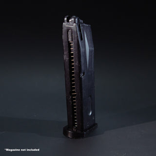 Front view of KJW M9 green gas airsoft magazine