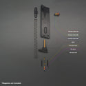 Disassembled KJW M9 magazine showing O-ring placement