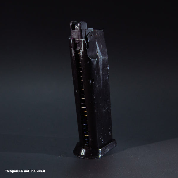 Front view of KJW P226 green gas magazine for O-ring replacement