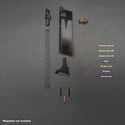 KJW P226 airsoft magazine disassembled showing O-ring replacement diagram