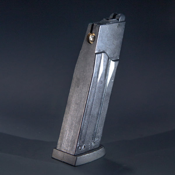 Rear view of Tokyo Marui MK23 airsoft magazine – GBB green gas type