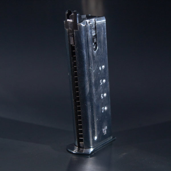 Front view of Tokyo Marui Desert Eagle green gas airsoft magazine