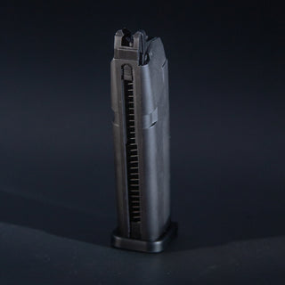 Front view of Tokyo Marui G17 and G18 green gas airsoft magazine