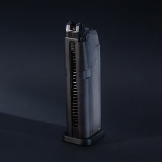 Front view of Tokyo Marui Glock19 GBB green gas airsoft magazine