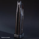 Front view of Tokyo Marui Hi-Capa green gas airsoft magazine