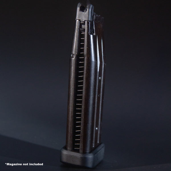 Front view of Tokyo Marui Hi-Capa green gas airsoft magazine