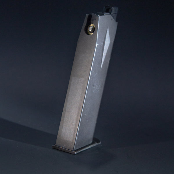 Angled view of Tokyo Marui P226 E2 airsoft GBB magazine