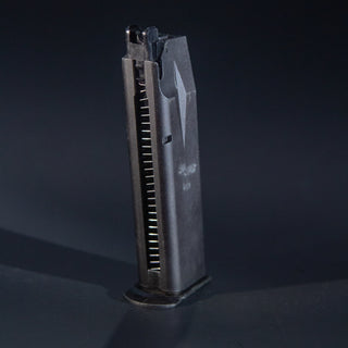 Front view of Tokyo Marui P226 E2 GBB green gas airsoft magazine