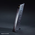 Side angle view of WE P38 green gas magazine