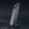 Rear view of AW Custom VX7 and VX8 green gas airsoft magazine