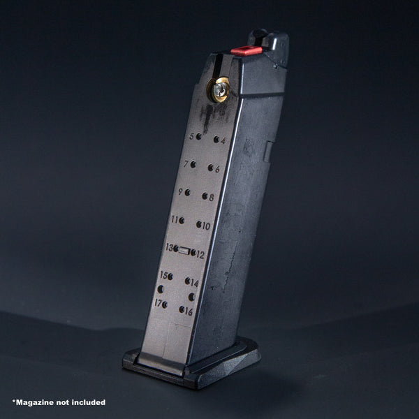 Rear view of AW Custom VX7 and VX8 green gas airsoft magazine