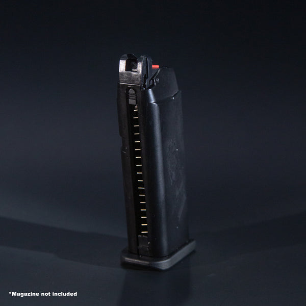 Front view of AW Custom VX9 green gas airsoft magazine