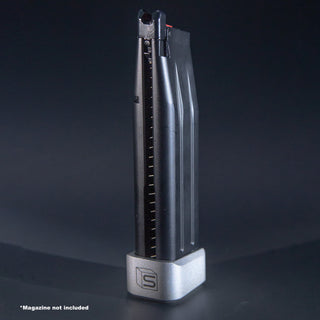 Front view of EMG SAI 2011 DS and AW Custom DS series green gas airsoft magazine