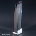 Rear view of EMG SAI 2011 DS and AW Custom DS green gas airsoft magazine