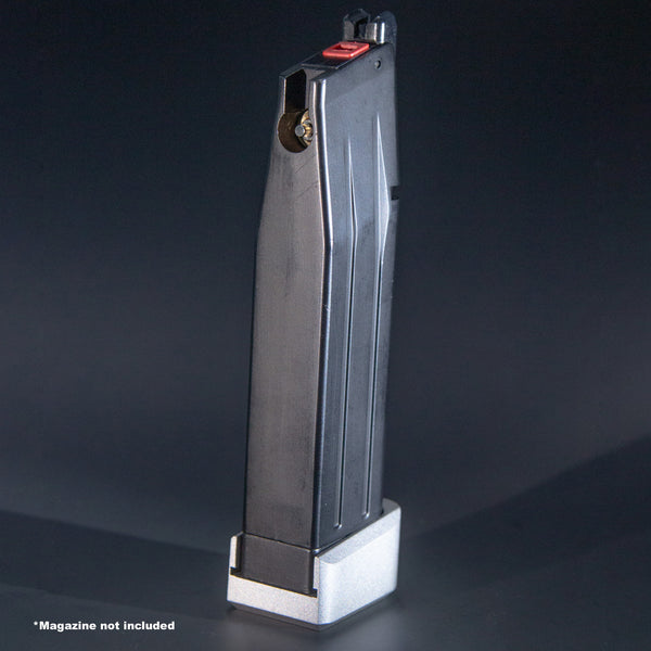 Rear view of EMG SAI 2011 DS and AW Custom DS green gas airsoft magazine