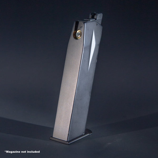 Rear view of WE F226 MK25 green gas airsoft magazine
