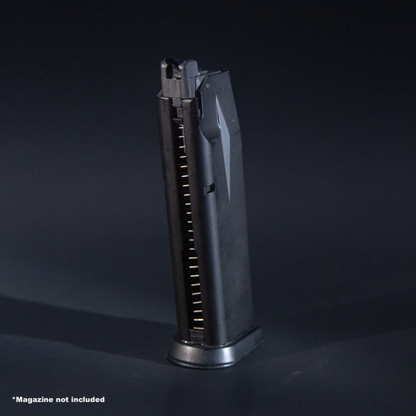Front view of WE F228 green gas airsoft magazine