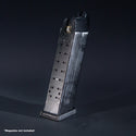 Rear view of WE G17 green gas airsoft magazine