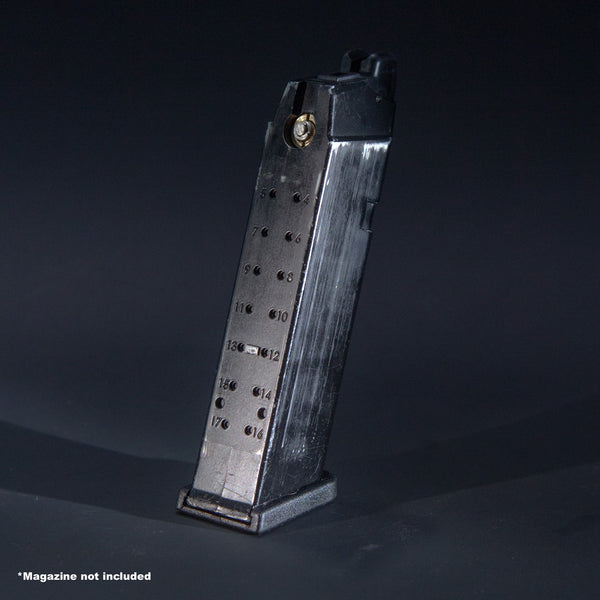 Rear view of WE G17 green gas airsoft magazine