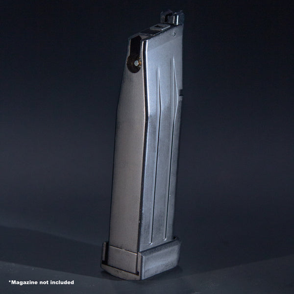 Rear view of WE Hi-Capa 5.1 green gas airsoft magazine