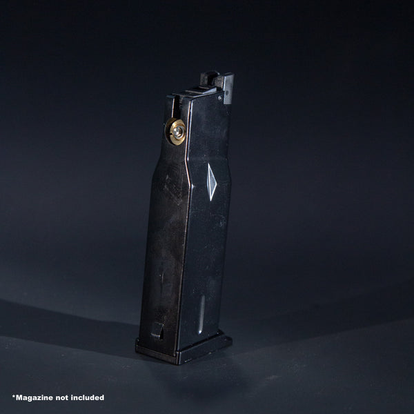 Rear view of WE MK series green gas airsoft magazine