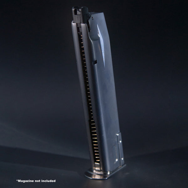 Front view of WE P-Virus green gas airsoft magazine