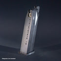 Rear view of WE PX4 Bulldog green gas airsoft magazine